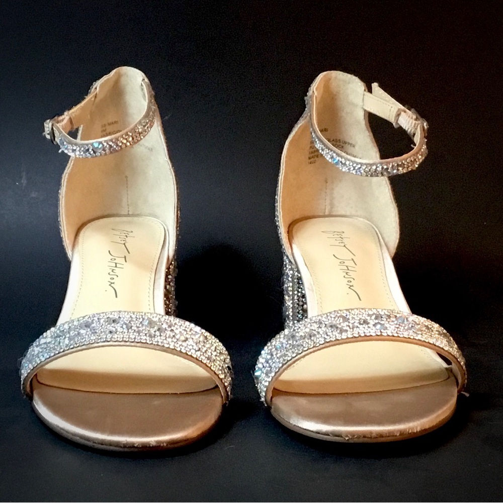 Blue by Betsey Johnson ‘Mari’ Heeled Sandals in Champagne - Picture 8 of 16